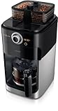 Philips HD7762/00 Grind und Brew Kaffeemaschine mit doppeltem Bohnenbehälter und Timer, 1000 W, edelstahl/schwarz