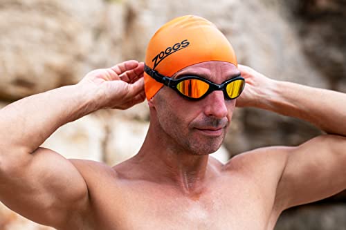 Easy-fit silicone swim cap, Comfortable Fit, Hydrodynamic Design, Latex Free, Orange - Image 2