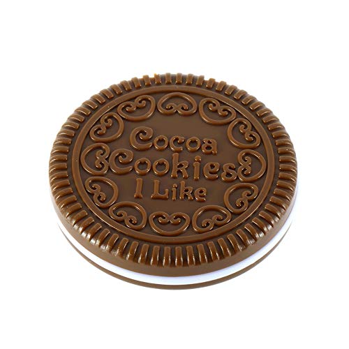 Preisvergleich Produktbild gfjfghfjfh Tragbare Mini Cute Kawaii Damen mädchen Spiegel modische Schokolade plätzchenförmigen Design kosmetikspiegel Make-up Schokolade kamm