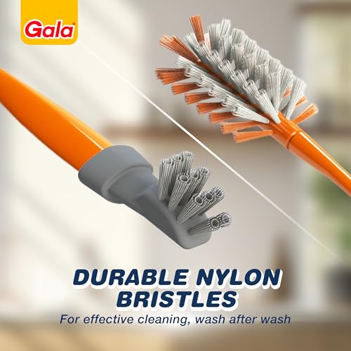 Image of Gala Antibac Bottle Cleaning Brush(1.5Ft,Orange & Gray)