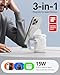 iWALK 3 in 1 Wireless Charging Stand with Auto Rotation, Charging Station with Magnet for Apple Devices, 15W Foldable Wireless Charger Station for iPhone 17 16 15 14 13 & Apple Watch & Airpods, White