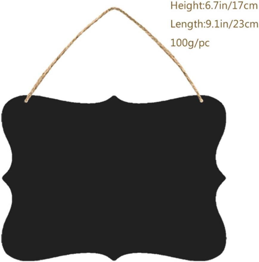 4 Pack 9x7 inch Wooden Double Sided Hanging Chalkboard Signs, Vintage Erasable Message Board Sign with Hanging String for Wedding Kitchen Party Decoration (23 x 18 cm) - Image 2
