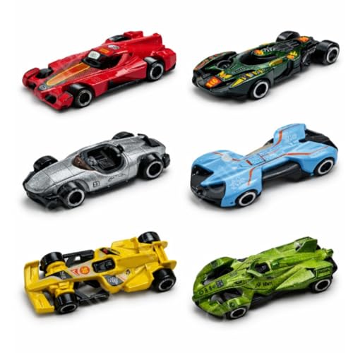 Image of PLUSPOINT Premium Die-Cast F1 Models Metal Car | Free Wheel Toy Vehicle for Kids | Realistic Design | Vibrant Paint | No Assembly | Collectible Mini Car Model | Pack of 6 | Multicolor