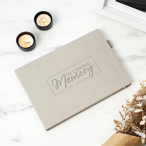 Image of Clever Fox Funeral Guest Book for Memorial Service w /Address, Foggy Alps