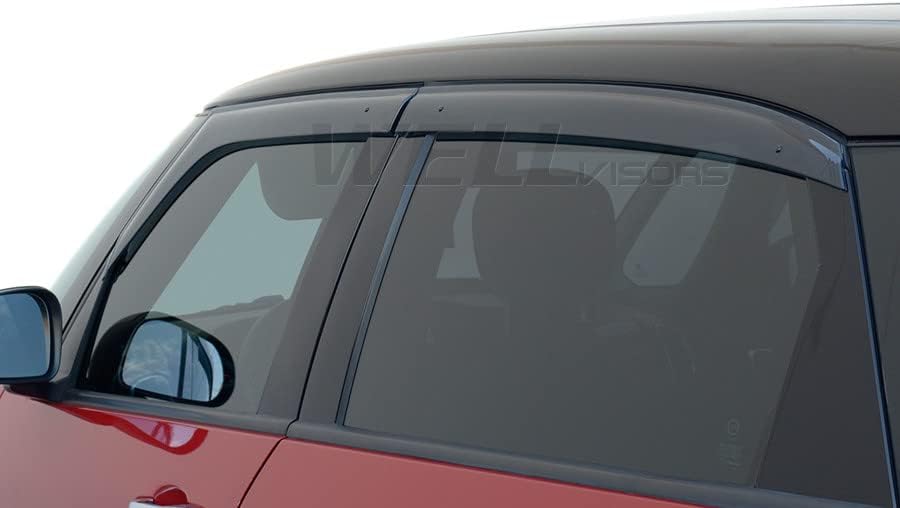 WellVisors Window Visors Wind Deflectors Compatible with Fiat 500L Series 2014-2020 Premium Series Rain Guards 3-847FA002