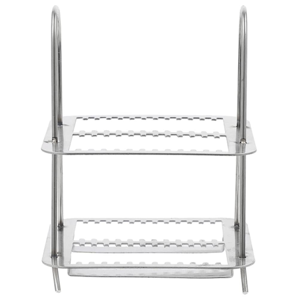 TopHomer 26 Positions Stainless Steel Microscope Glass Slide Holders, Staining Slides Rack for Laboratory Research Easy to Use