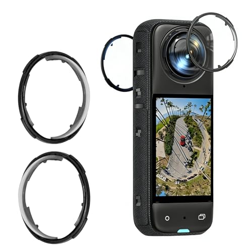 2 Stück Objektivschutz für Insta360 X4 Linsenschutz Gehärtetes Glas Kratzfest HD-Transparenz Kamera Zubehör geeignet für Insta360 X4 Panorama-Action-Kamera