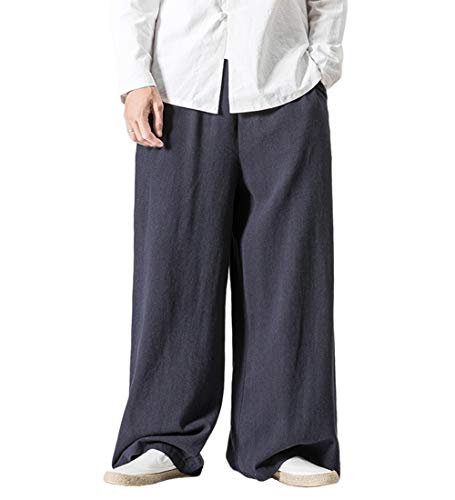 Men's Vintage Cotton Blends Linen Wide Leg Jogging Harem Pants