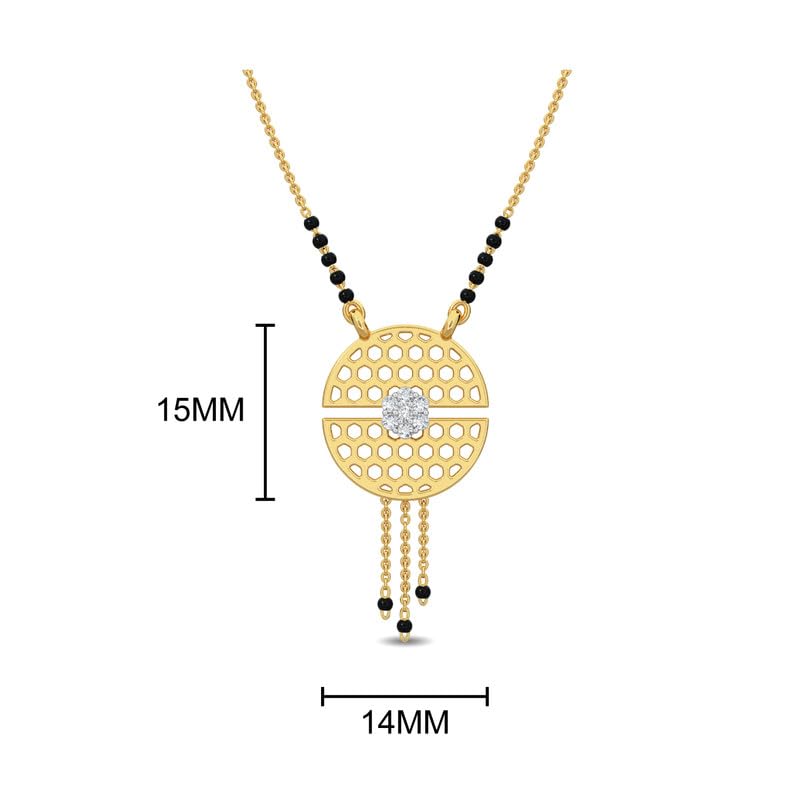 Image of KISNA JEWELS 14KT|18KT BIS Hallmark Pure Gold and Diamond Mangalsutra For Women
