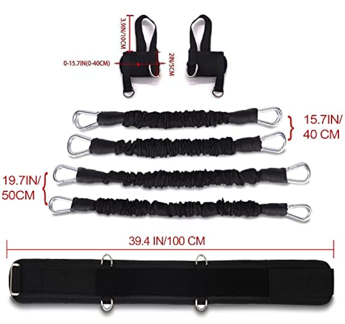 Boxing Resistance Bands MMA Boxing Training Equipment Gear with Handles/Ankle Cuff/Belt for Men,Shadow Boxing Accessories for Kicks Full Body Fitness Exercise Workout to Enhance Power/Speed/Agility