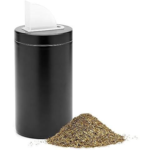 BALIBETOV Yerbero Yerba Container with Spout - Stainless Steel Container Pouring Lid Easy Filling Mate Cup - Works for Sugar Dispenser sugar container and Coffee Container For Ground Coffee (Black) Cover