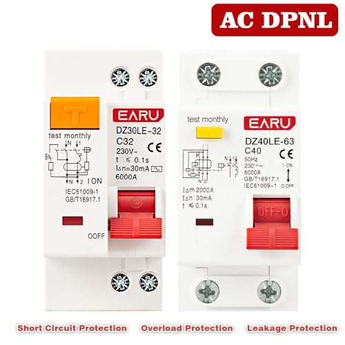 Disjoncteur différentiel protection surintensité 40A 230V - 2
