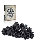 Black Roses Bouquet Building Set, Artificial Flowers Botanical Collection Blocks Kit Compatible with Lego for Adults, Gothic Home Decor for Easter and Mother's Day (623PCS)
