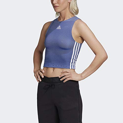 Image of adidas womens Zippable Ribbed Tank Top Team Royal Blue X-Large