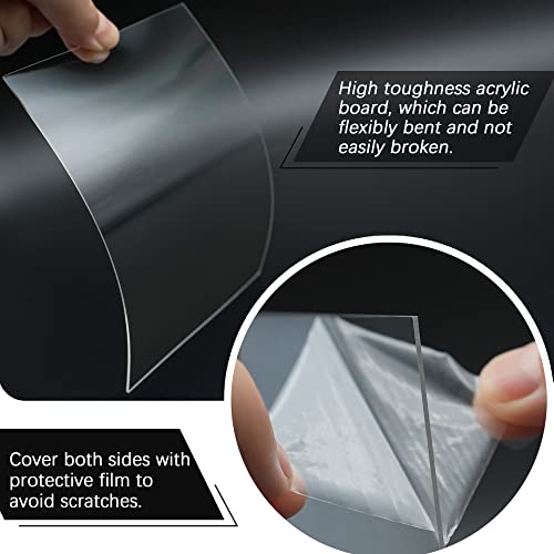 Taiyeestar 10 Pcs Square Clear Acrylic Sheets, 1mm Thick Transparent Plastic Sheet Acrylic Board - Image 3