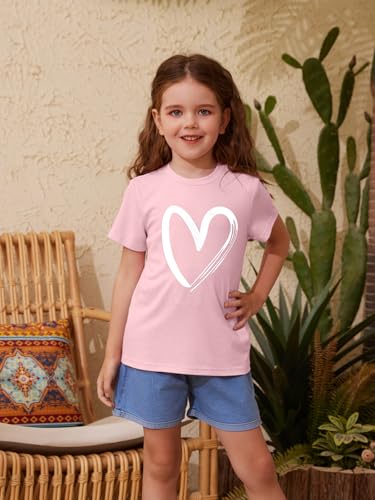 Image of ZDC Girls' Short Sleeve Shirts Kids Crewneck T-Shirts Summer Tops Basic Tees 5-14 Years