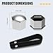 Rebvugr 20PCS Lug Nut Covers, Bolt Covers Caps, 17mm Hexagonal Nut Covers with Removal Tool, Plastic Wheel Bolt Dust Caps Covers Auto Accessories Universal for Most Car Lug Nut Caps (Silver, 17mm)
