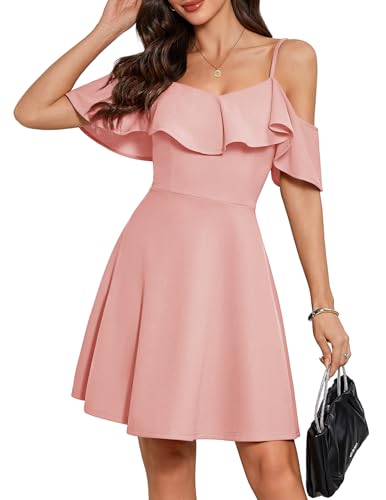 Bbonlinedress Pink Off The Shoulder Cocktail Dress for Women, Spring