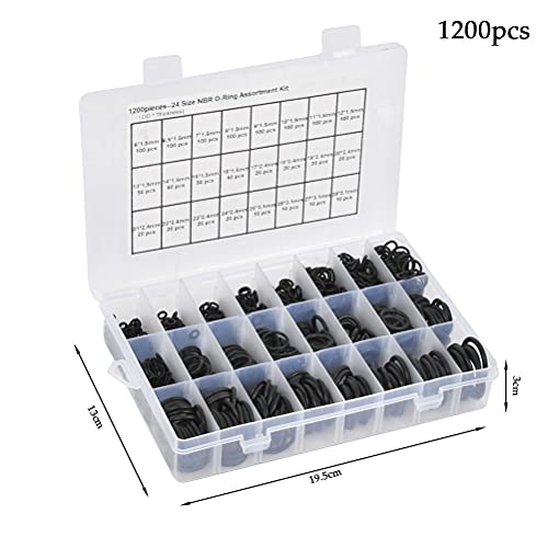 Buygo MG-BZ578 1200Pcs O Ring Kit 24 Sizes O Rings Assortment Rubber O-Ring Sealing Gasket Washer Seal Assortment Set Nbr Metric O-Ring Assortment Kit thumb #1
