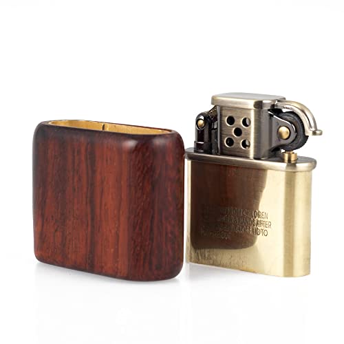 Encendedor KUBOY estilo antiguo de madera y latón miniatura 5