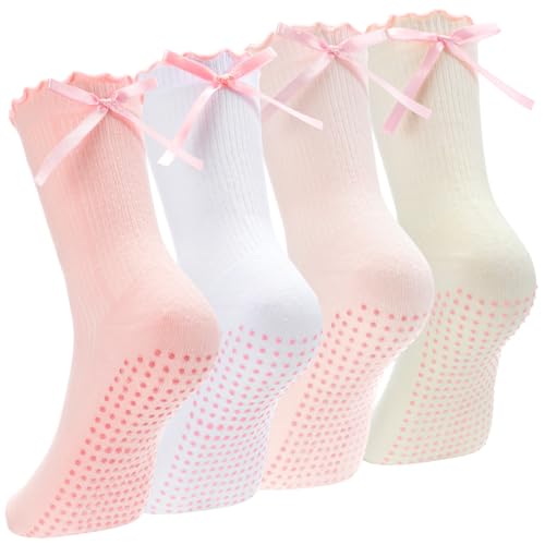 Chaussettes de Pilates antidérapantes à volants pour corriger la posture sans glisser