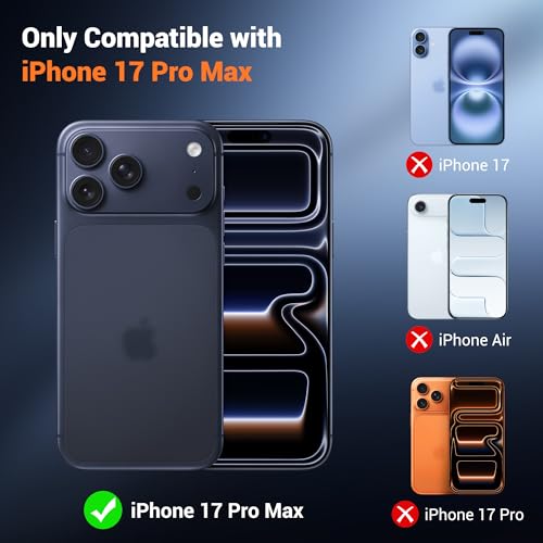 Étui robuste iPhone 17 Pro Max bleu anti-piratage RFID et support magnétique