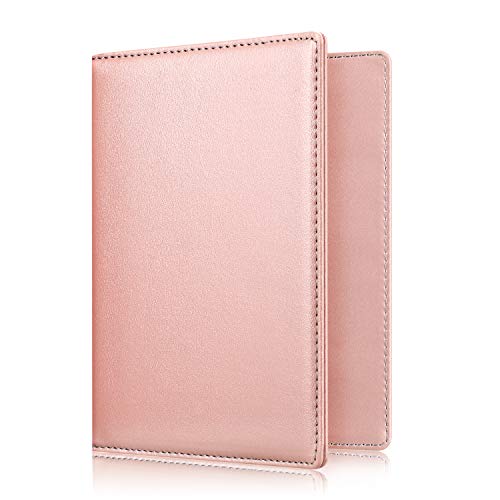 Fintie Passport Holder Travel Wallet RFID Blocking PU Leather Card Case Cover, Rose Gold