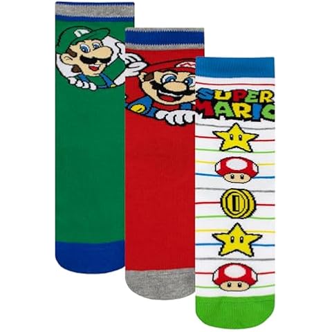 Super Mario 3 Pack Boys Ankle Socks Cover