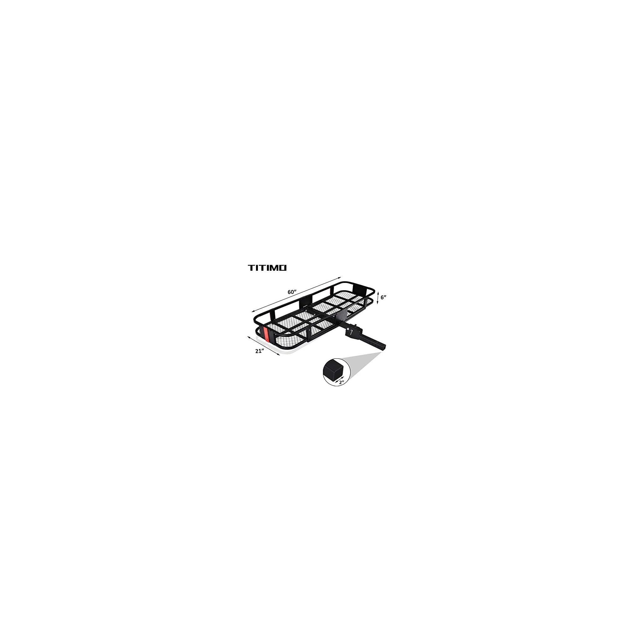 titimo 60 x21 x6 folding hitch mount cargo carrier