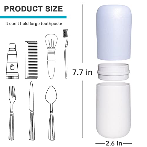 2 Pcs Portable Toothbrush & Toothpaste Case, Multifunction Wheat Straw Travel Tooth Brush Storage Holder For Camping, Travel, Business, Home, School #TOP2