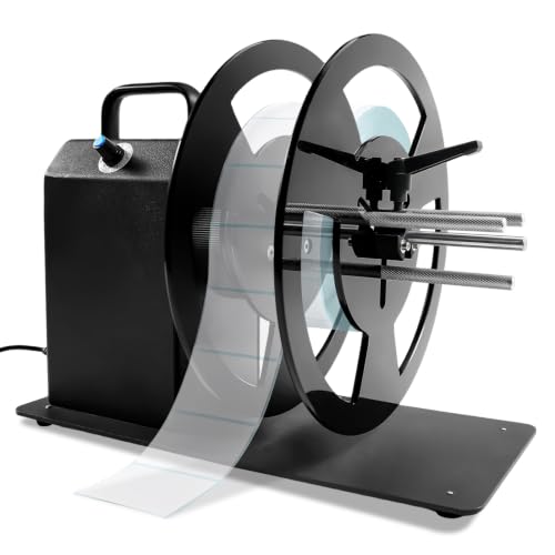 Zyphor Automatic Label Rewinder - 2-Way Label Rewinding Machine for Coreless, 1", 1.5", 3" Cores, Max 4.72" Width, Speed Adjustable Auto-Sync with Printer, 110V Industrial & Commercial Use