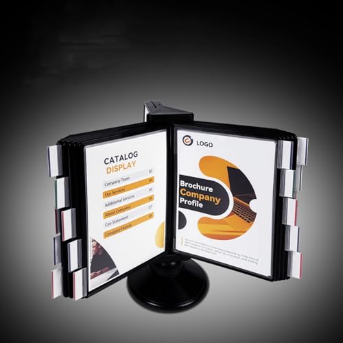Présentoir à pages tournantes 10 poches pour gestion de bureau