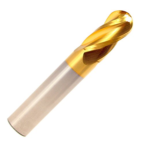 Image of Drill America CBD 1.50mm Carbide End Mill 4 Flute 3.00mm Flute Length 38.00mm Overall Length TIN Single End Ball
