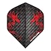 RED DRAGON Hardcore 2D Holographic Dragon Extra Thick Standard Dart Flights - 3 Sets Per Pack (9 Dart Flights in Total)