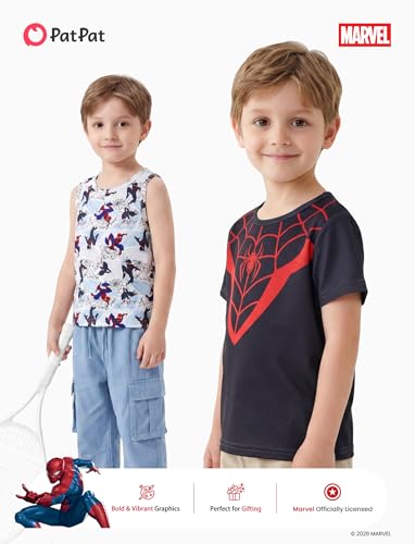 Image of Disney Marvel Spiderman Cars Stitch Star Wars Mickey Boy /Girl T-Shirt&Tank Top Set 2Pcs Short&Sleeveless Shirt Kid Cloth 2-9Y