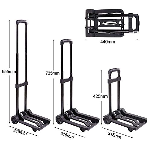 Image of AR Mall Plastic Foldable Travelling Luggage Shopping Cart Hand Truck Luggage Trolley (Plastic Trolley)