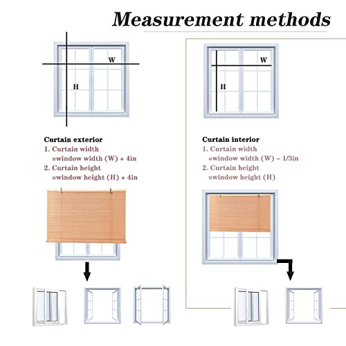 Bamboo Shades For Windows 70 Inch Wide Bamboo Blinds Outdoor Roll Up Blinds Cordless Roman Shades W60X60Inch W70X60Inch Outdoor Privacy Screen Bamboo Light Filtering Shades (Color : Light Brown (Blac #TOP5