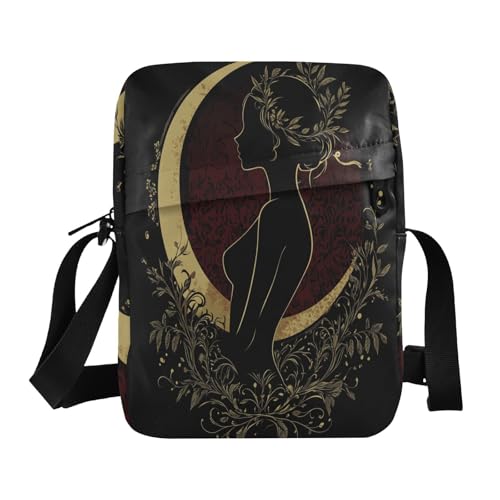 crossbody messenger bag Shoulder Bag For Woman Womens Casual Purses Adjustable Strap for School School- Gold Boho Beauty