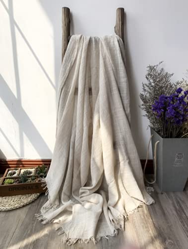 Cotton Linen Scarf | All seasons Fashion | Linen Scarves for Women and Men | Lightweight Versatile4