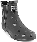 LONDON FOG Womens Piccadilly Rain Boot black dot 7 M US
