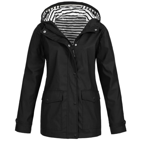 Chaquetas impermeables mujer cortavientos ligero con capucha ropa exterior casual