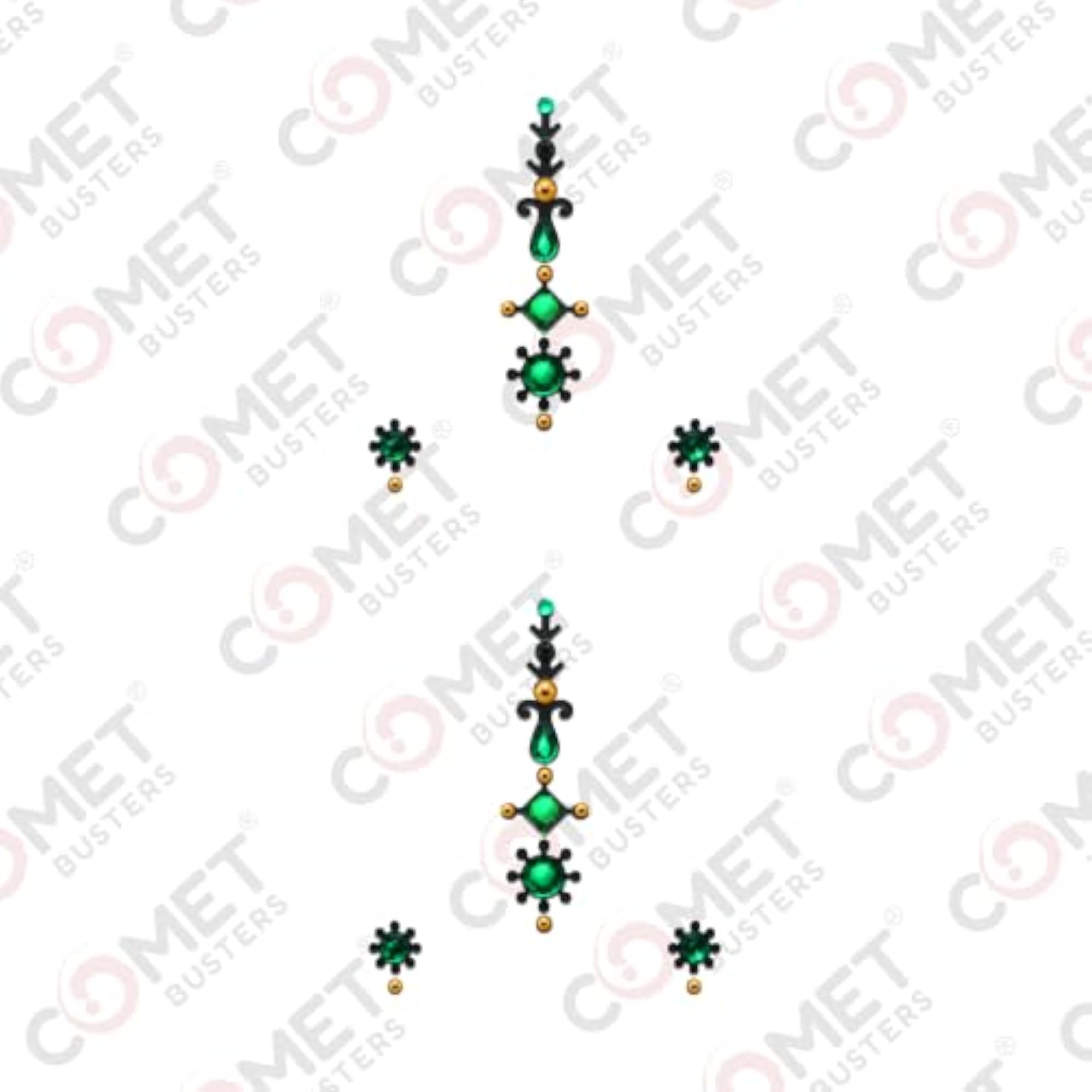 Green Face Jewels Stickers for Face Gems