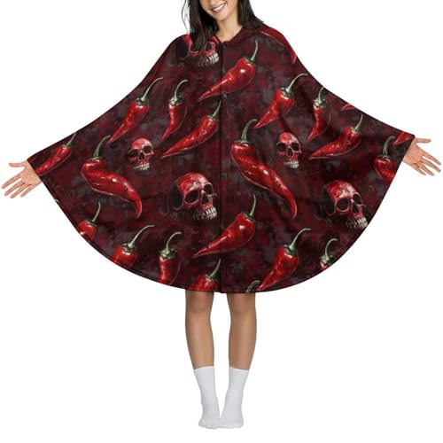 Couverture à capuche motif tête de mort pull plaid hiver