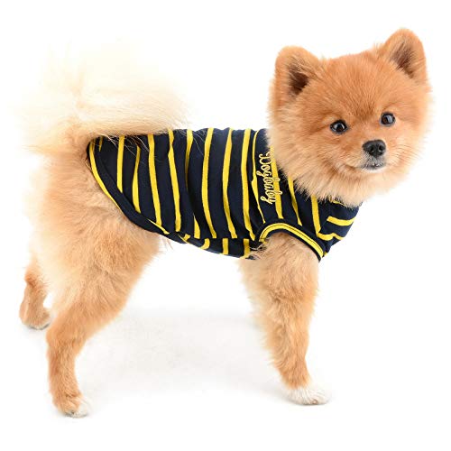 PAIDEFUL Vestiti per cani di piccola taglia gatti ragazzo ragazza estate classico strisce cucciolo t-shirt gilet traspirante maglione cotone tee senza maniche chihuahua Yorkshire - Image 4