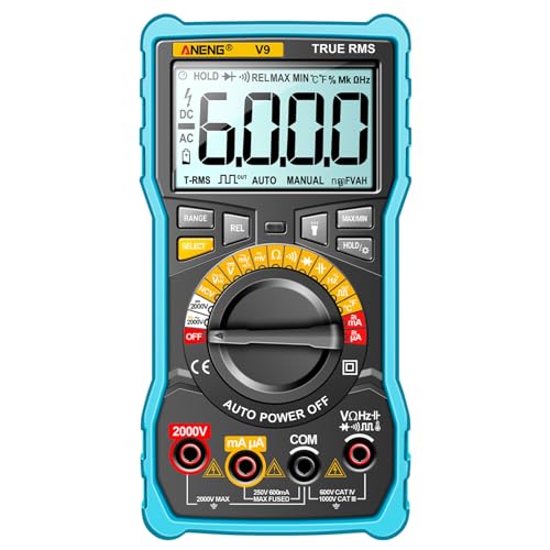 Daconovo V9 デジタルマルチメータ 6000 カウント 2000V 電圧テスト容量計電圧計 AC/DC 電流計電気テスターツール