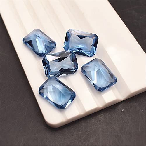 Light Blue Spinel Rectangle Faceted Gemstone Radiant Cut Blue Spinel Gem Suitable For Wax Casting Bs062 (5X7Mm 2Pcs) #TOP2