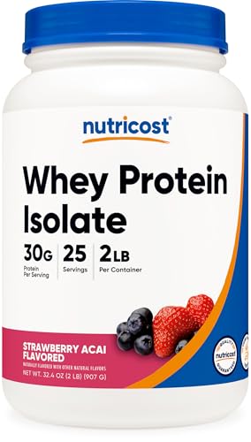 Image of Nutricost Whey Protein Isolate (Strawberry Acai, 2 Pounds)