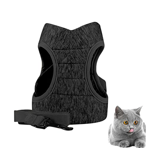 HEMOTON Lightweight Cat Comfortable and Breathable Vest for Cats Escape Design Easy Walking and Travel Grey