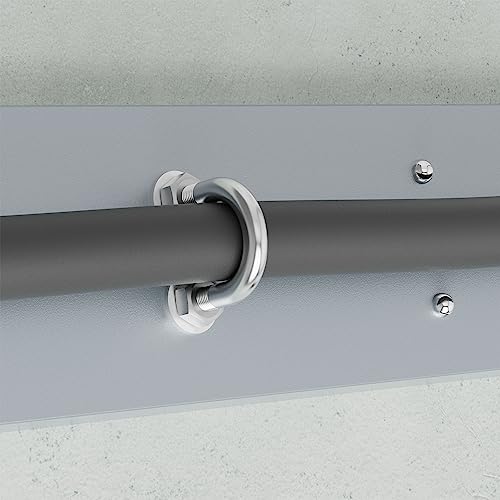 Image of 2 Sets 304 Stainless Steel Round Bend U-Bolts 3.5 inch(89mm) Inner Width 4.84 inch(123mm) Length M10 with Nuts, Frame Plate, Washers, Accessories for Boat Trailer Axle Sailboat Trailer