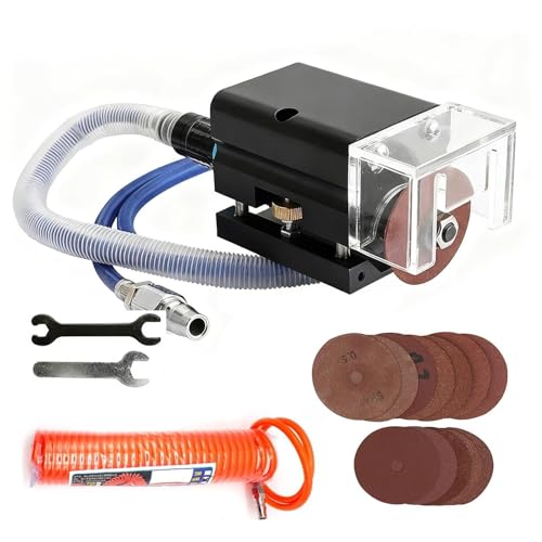 Image of Pneumatic Air Nick Grinder With 50mm Cutting Wheel, 4.2ft Hose & 19.7ft Spring Tube - Efficient Tool For Grinding Solid & Corrugated Board Dies